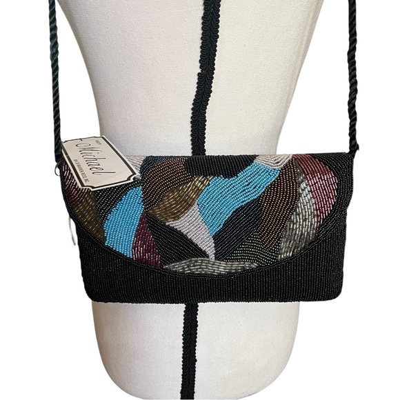 Handbags - Beaded Brand New With Tags Colorful Abstract Clutch Handbag.